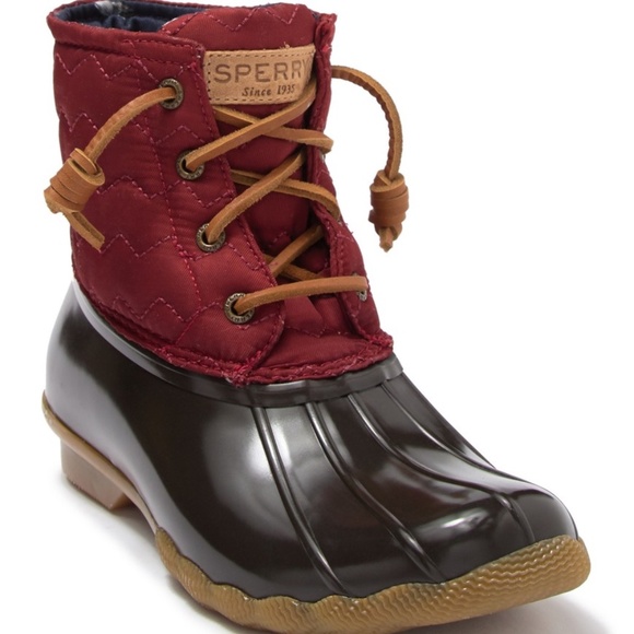 wine sperry duck boots